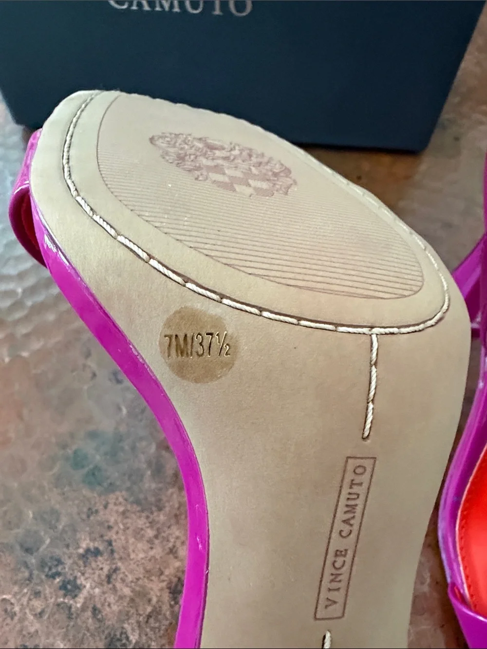 Vince Camuto Patent Leather Fuchsia/Pink Slingback Heels